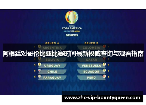 阿根廷对哥伦比亚比赛时间最新权威查询与观看指南